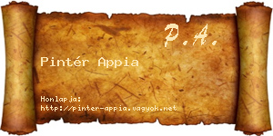 Pintér Appia névjegykártya